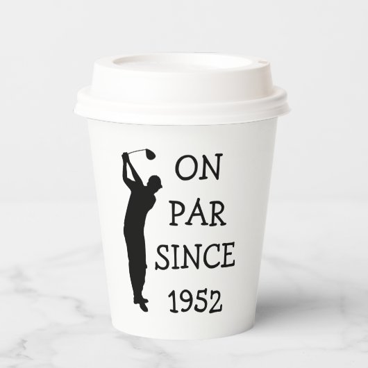 Birthday Golfer Funny 70th happy Dad Par Papieren Bekers (Voorkant)