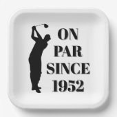 Birthday Golfer Funny 70th happy Dad Par Papieren Bordje (Voorkant)