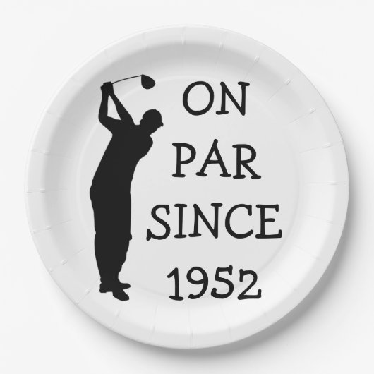 Birthday Golfer Funny 70th happy Dad Par Papieren Bordje (Voorkant)