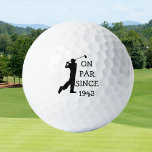 Birthday Golfer Funny 80th happy Dad Par Golfballen<br><div class="desc">Op gelijke hoogte sinds 1943. 80ste verjaardag. Perfect voor vader,  opa,  stiefvader. Golfer cadeau idee. Personaliseer het met een jaar.</div>