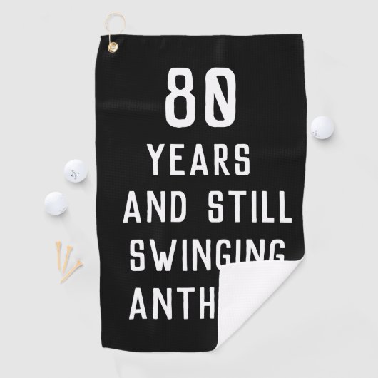 Birthday Golfer Funny 80th happy Dad Par Golfhanddoek (Insitu)