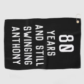 Birthday Golfer Funny 80th happy Dad Par Golfhanddoek (Horizontaal)