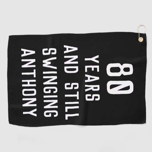 Birthday Golfer Funny 80th happy Dad Par Golfhanddoek (Horizontaal)