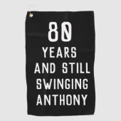 Birthday Golfer Funny 80th happy Dad Par Golfhanddoek (Voorkant)