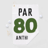Birthday Golfer Funny 80th happy Dad Par Golfhanddoek (Insitu)