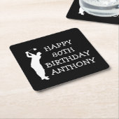 Birthday Golfer Funny 80th happy Dad Par Kartonnen Onderzetters (Schuin)
