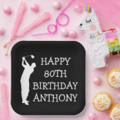 Birthday Golfer Funny 80th happy Dad Par Papieren Bordje (Feest)