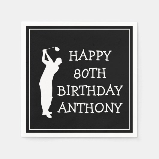 Birthday Golfer Funny 80th happy Dad Par Servet (Voorkant)