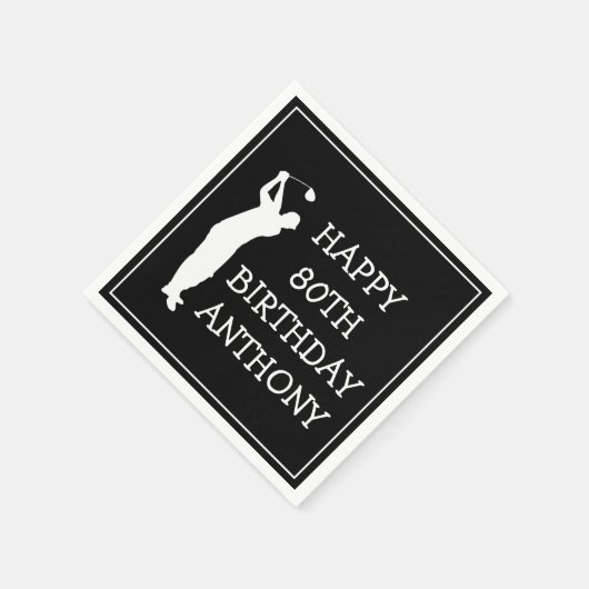 Birthday Golfer Funny 80th happy Dad Par Servet (Hoek)