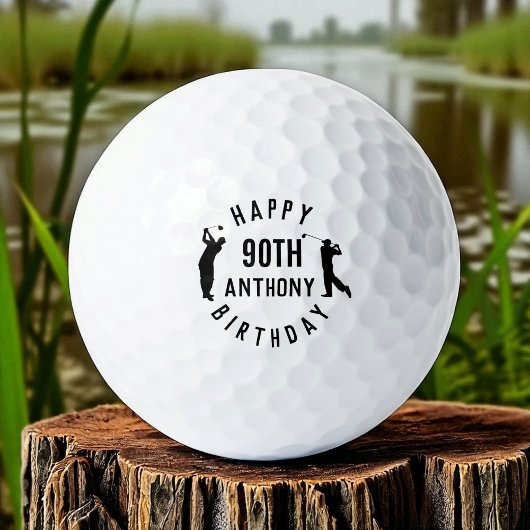 Birthday Golfer Funny 90th happy Dad Golf Balls Golfballen