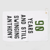 Birthday Golfer Funny 90th happy Dad Par Golfhanddoek (Horizontaal)