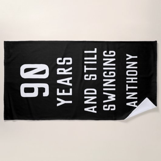 Birthday Golfer Funny 90th happy Dad Par Strandlaken (Voorkant)