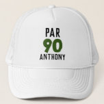 Birthday Golfer Funny 90th happy Dad Par Trucker Pet<br><div class="desc">Paragraaf 90. Grappig 90e verjaardagscitaat golf pet. Perfect voor vader,  opa,  stiefvader. Golfer cadeau idee. U kunt het jaar en de naam personaliseren.</div>