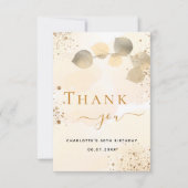 Birthday gouden eucalyptus goudglitter herfst bedankkaart (Voorkant)