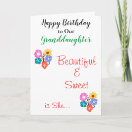 Birthday Granddochter  Flowers Kaart