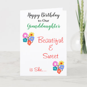 Birthday Granddochter  Flowers Kaart