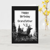 Birthday Grandfather Vintage Stag Deer Animal Kaart (Gele Bloem)