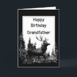 Birthday Grandfather Vintage Stag Deer Animal Kaart<br><div class="desc">Happy Birthday Grandfather Vintage Stag,  Deer Animal,  Wildlife,  Natuur</div>
