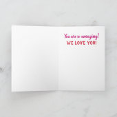 Birthday Grandma Fun Colorful Foto Kaart (Binnen)