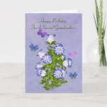 Birthday, Grandmother, Butterflies and Flowers Kaart<br><div class="desc">Customize this birthday greeting card for a grandmother by using the provided text templates on the cover and inside to change or delete the wording. Four colorful butterflies in hues of blue, purple, and pink, hover around a bouquet of purple and white bell shaped flowers. The background is a mingled...</div>