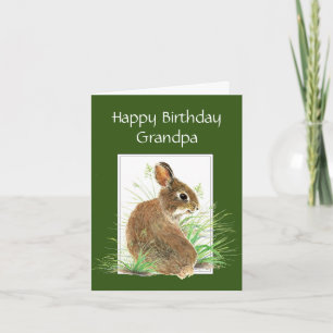 Birthday Grandpa Cute Rabbit Best Grandpa Ever Kaart