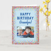 Birthday Grandpa Fun Colorful Foto Kaart (Gele Bloem)