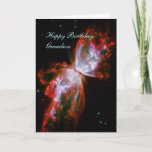 Birthday Grandson - Butterfly Nebula in Scorpius Kaart<br><div class="desc">NGC 6302 heet meer in het bijzonder de Bug Nebula of de Butterfly Nebula. Het ligt in ons melkwegstelsel, ongeveer 3800 lichtjaren verderop in de constellatie van Scorpius. De centrale stervende ster kan niet gezien worden, omdat hij verborgen is in een donkervormige stofring, die lijkt op een donkere band die...</div>