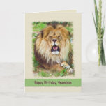 Birthday, Grandson Lion Kaart<br><div class="desc">Weinig dieren kunnen overeenkomen met de schoonheid en de majesteit van een leeuw.  Hij maakt een fantastisch verjaardagswenskaart.</div>