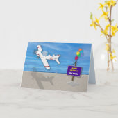 Birthday Grandson Pilot Flying Planat Over Beach Kaart (Gele Bloem)