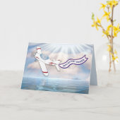 Birthday Grandson Pilot Flying Planto Over Water C Kaart (Gele Bloem)