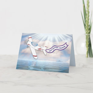 Birthday Grandson Pilot Flying Planto Over Water C Kaart