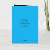 Birthday Grandson voegt fotonaam blauw zwart toe Kaart (Achterkant)