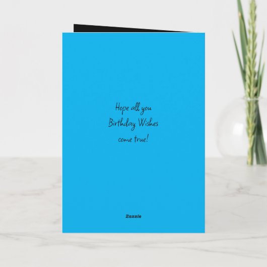 Birthday Grandson voegt fotonaam blauw zwart toe Kaart (Achterkant)