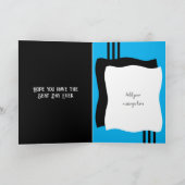 Birthday Grandson voegt fotonaam blauw zwart toe Kaart (Binnen)