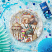 Birthday Granny With Party Balloons Papieren Bordje (Feest)