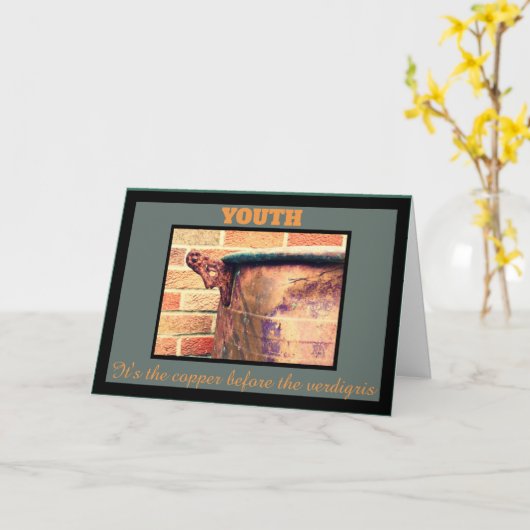 Birthday grappig kaart (Gele Bloem)