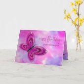 Birthday Great Granddochter Glitzy Butterfly Kaart (Gele Bloem)