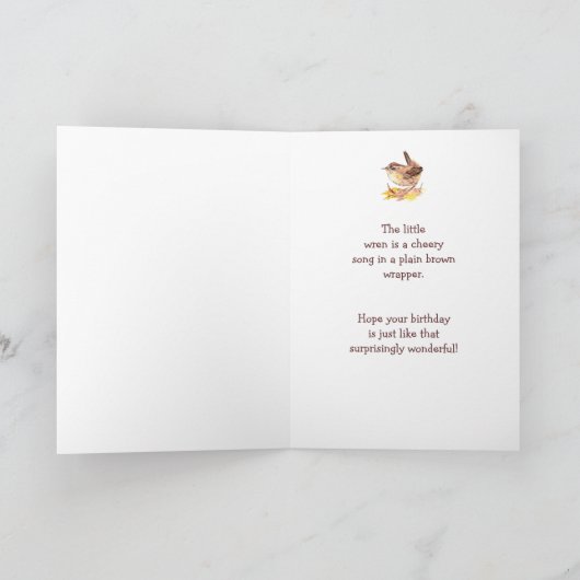 Birthday Great Niece Waterverf Wren Bird Kaart (Binnen)