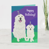 Birthday Great Pyreneeën Kaart (Voorkant)