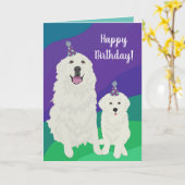Birthday Great Pyreneeën Kaart (Gele Bloem)