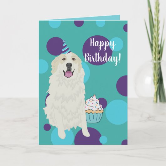 Birthday Great Pyreneeën Mountain Dog Card Kaart (Voorkant)