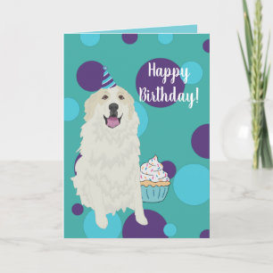 Birthday Great Pyreneeën Mountain Dog Card Kaart