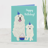 Birthday Great Pyreneeën Mountain Dog Card Kaart (Voorkant)
