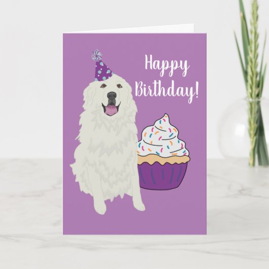 Birthday Great Pyreneeën Mountain Dog Kaart (Voorkant)
