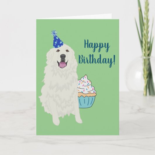 Birthday Great Pyreneeën Mountain Dog Kaart (Voorkant)
