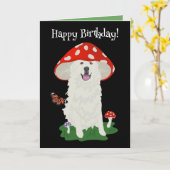 Birthday Great Pyreneeën Mountain Dog Kaart (Gele Bloem)