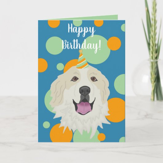 Birthday Great Pyreneeën Mountain Dog Kaart (Voorkant)