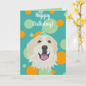 Birthday Great Pyreneeën Mountain Dog Kaart (Gele Bloem)
