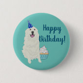Birthday Great Pyreneeën Mountain Dog Ronde Button 5,7 Cm (Voorkant)
