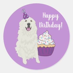  Birthday Great Pyreneeën Mountain Dog  Ronde Sticker